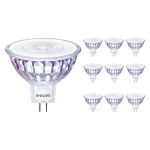 Multipack 10x Philips Master Value LED Foco GU5.3 MR16 7.5W 630lm 36D - 930 Luz Cálida | Mejor reproducción de color - Regulable - Reemplazo 50W